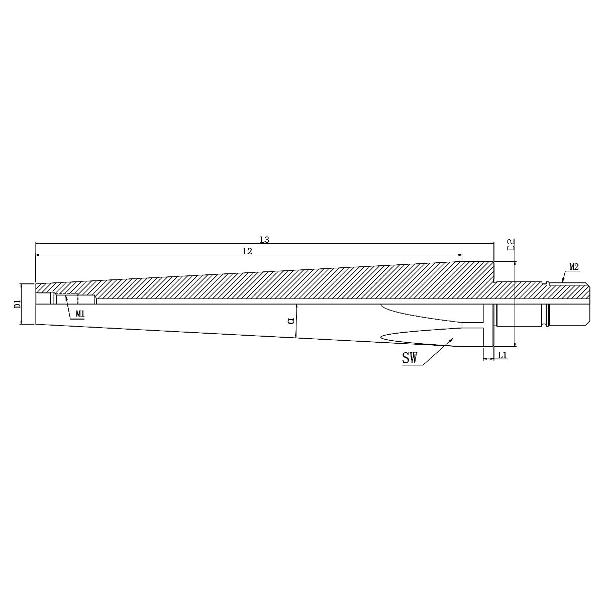 EXGRIP, Replaceable Tip Milling Extension, Metric Standard Thread