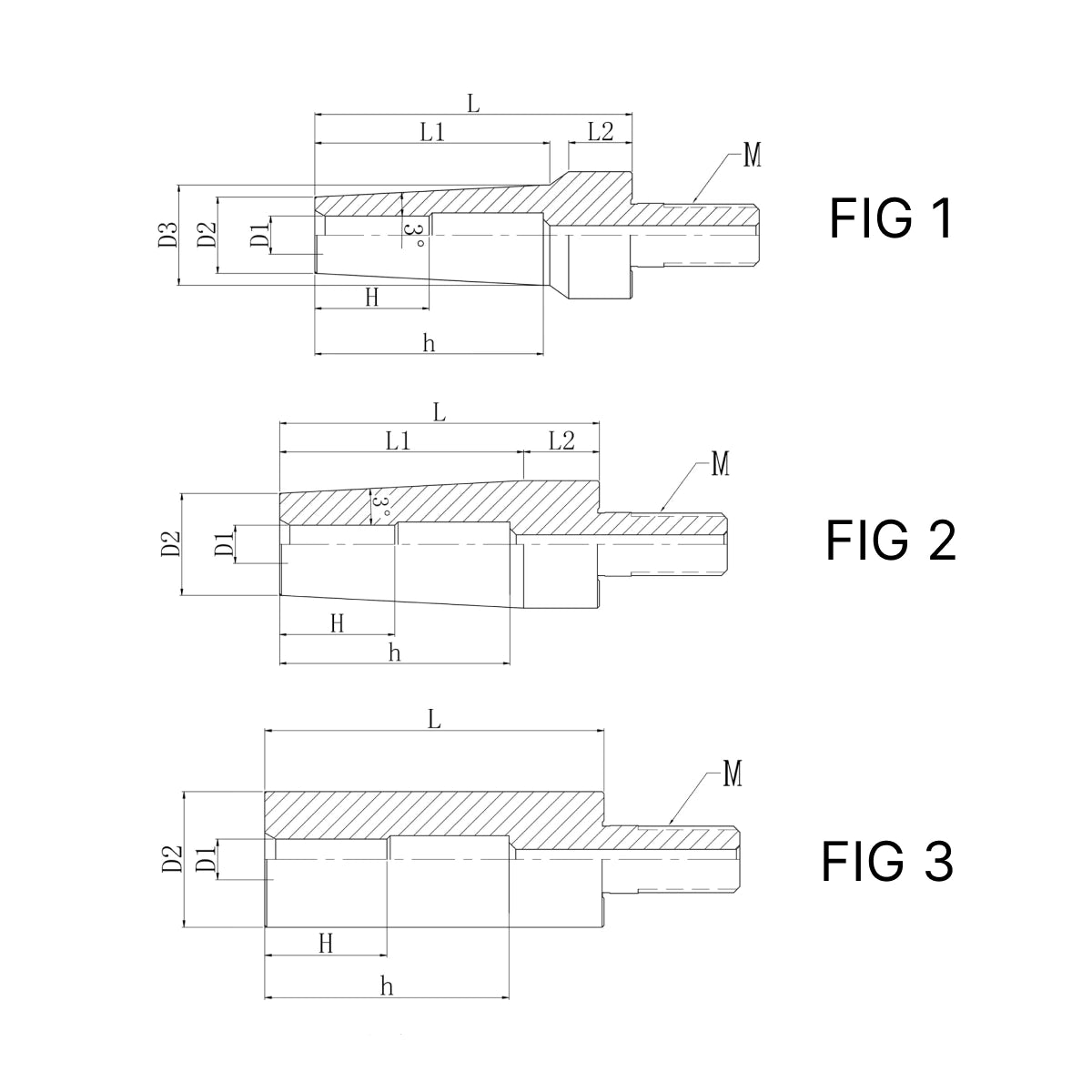 Shrink Fit Threaded Adapters, Ultra-Slim Desgin (MCS), Metric (mm)