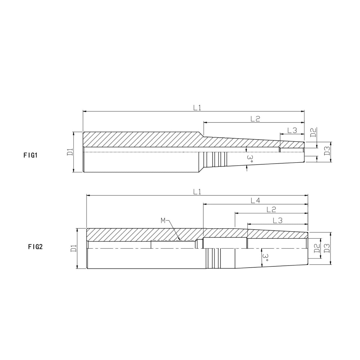 Shrink Fit Extension Holder, Shank Dia 3/4"